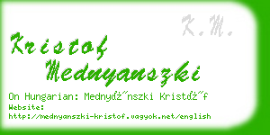 kristof mednyanszki business card